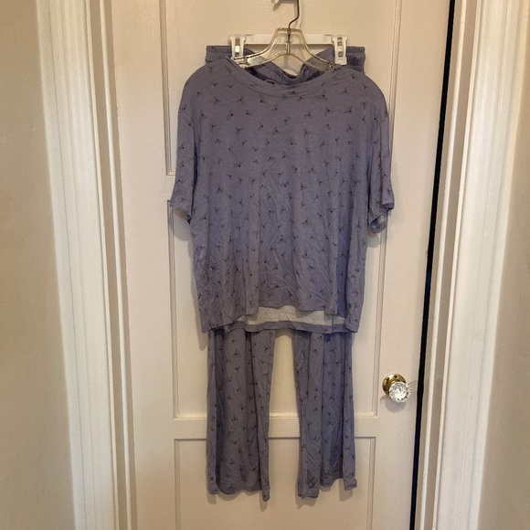 New HONEYDEW INTIMATES 2 PIECE PJ’s PAJAMAS WINTER SKY HOLLY MISTLETOE SZ L XMAS - Picture 3 of 11